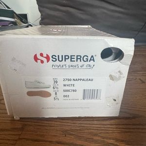 NWT…Superga Nappa White casual sneaker in size 8…